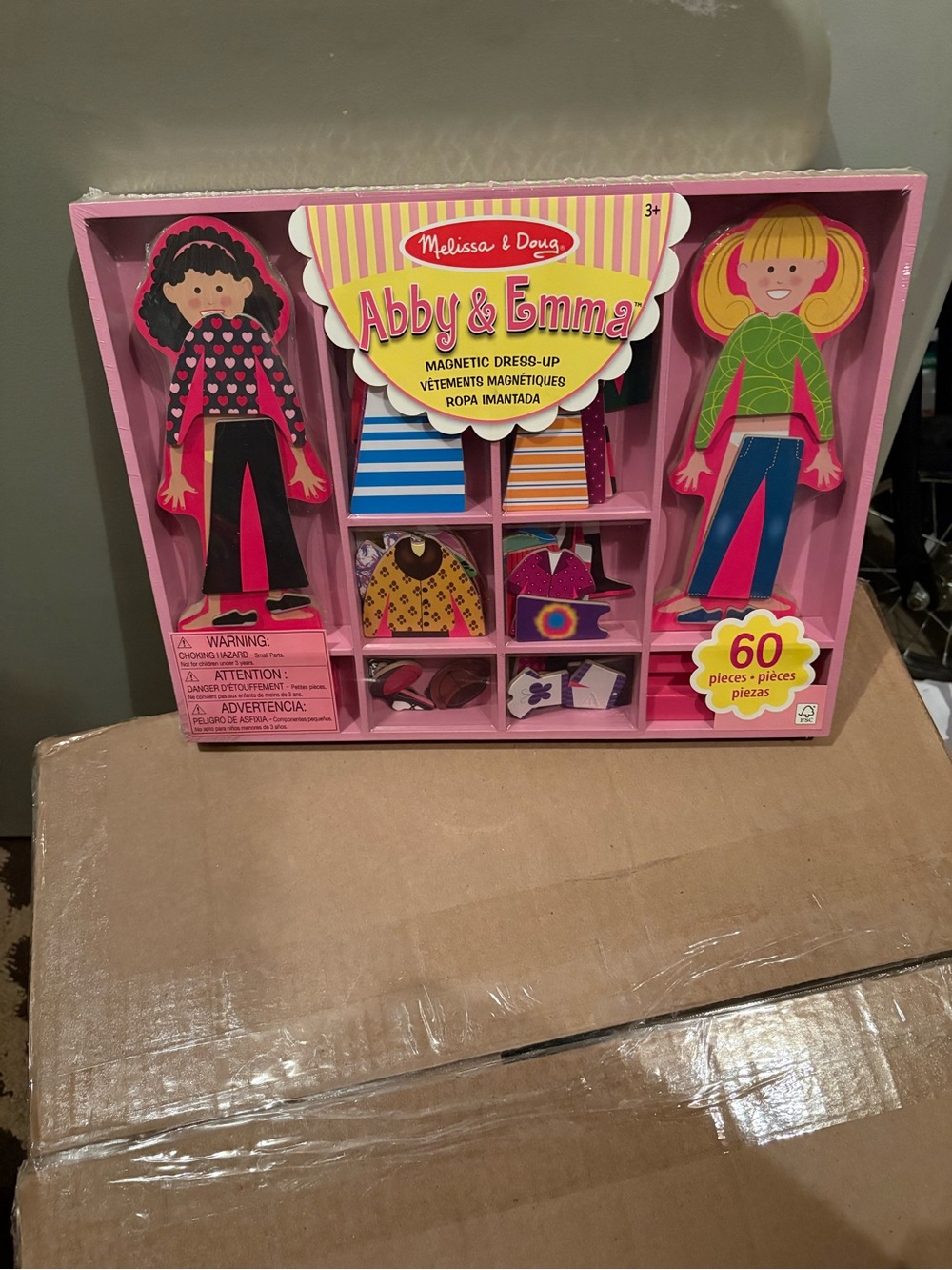 Melissa & Doug Abby & Emma Magnetic Dress-Up Set - Pink, Blue, Green